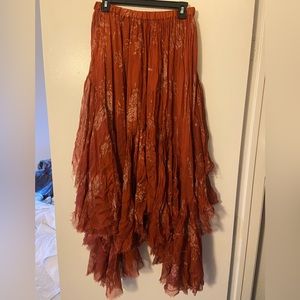 Free People Asymmetric Boho Maxi Skirt